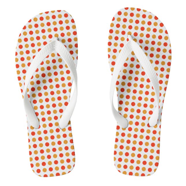 Dotted Yellow and Orange Jandals (Footbed)
