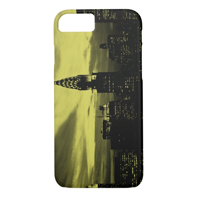 Dotted Yellow Black New York City iPhone 7 Case (Back)