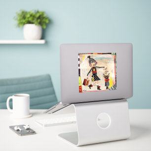 Dottie and Her Mini Me - Art Sticker