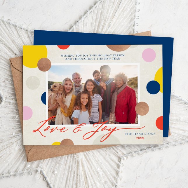 Dottie Love and Joy Family Photo Holiday Card (Creator Uploaded)