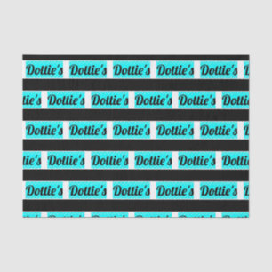 Dottie's Store Logo Tissue Paper (Black & Aqua)