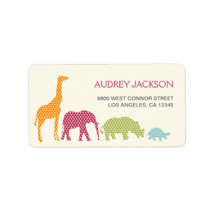 Dotty Animals Address Label