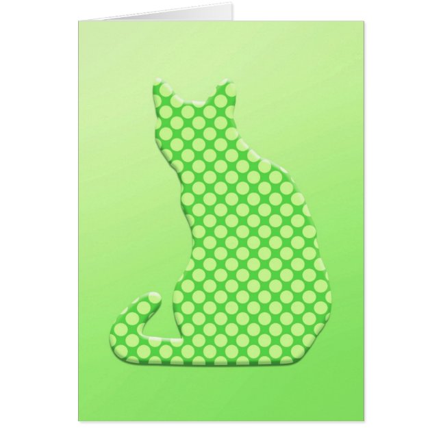 Dotty Cat - shades of lime green (Front)