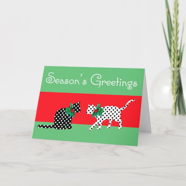 Dotty Cats Christmas Card (Front)