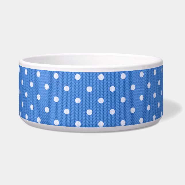 Dotty Delight Blue Pet Bowl (Front)