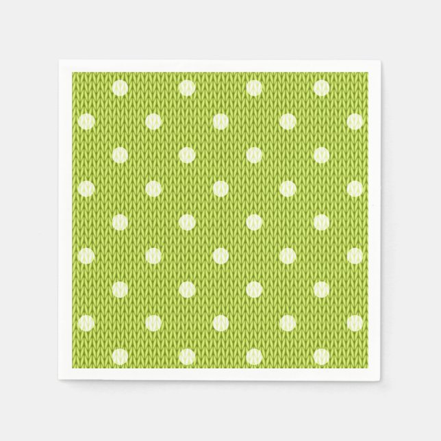 Dotty Delight Green Paper Napkin (Front)