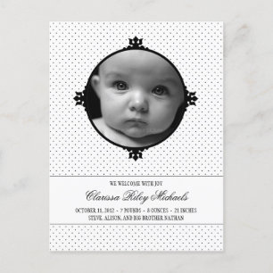 Dotty Delight Photo Birth Announcement