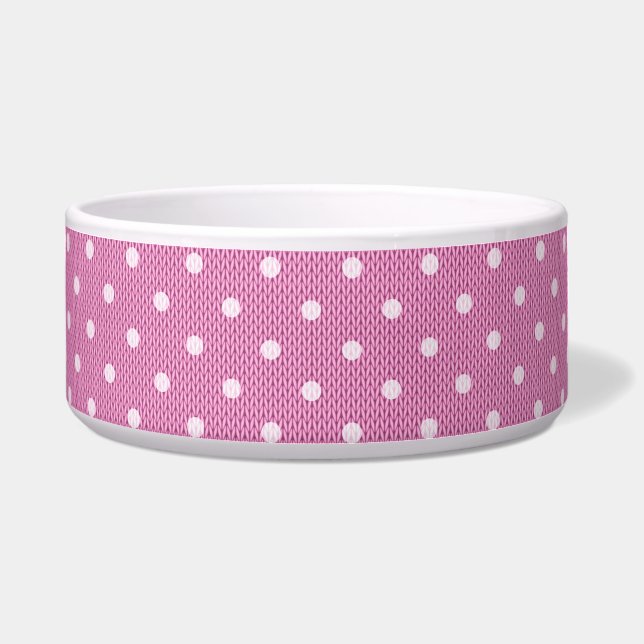 Dotty Delight Pink Pet Bowl (Front)