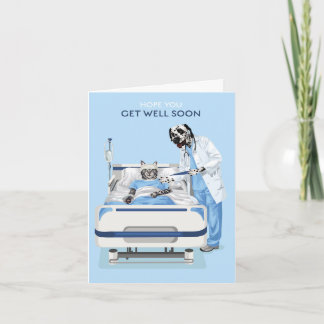 Dotty Dog and Kitty in Hospital Get Well Soon Card