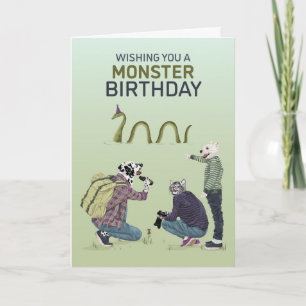 Dotty Dog Dalmatian Loch Ness Monster Birthday Card
