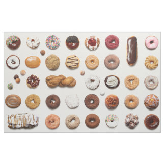 Dotty Doughnuts on white, fabric by the yard