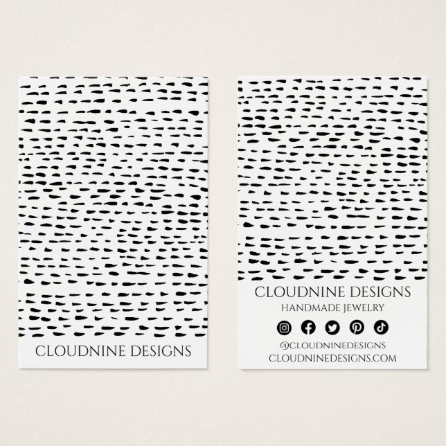 Dotty Earring Necklace Jewellery Display Card (Front & Back)