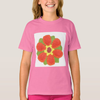 Dotty Flower  Girls' Fine Jersey V-Neck T-Shirt