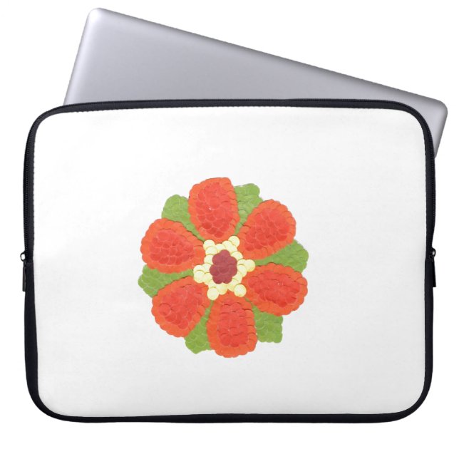 Dotty Flower Neoprene Laptop Sleeve (Front)