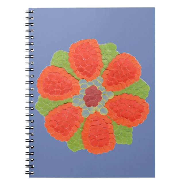 Dotty Flower Spiral Photograph Notebook (Front)
