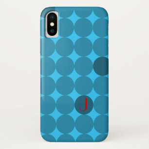 Dotty Monogram In Red And Aqua Case-Mate iPhone Case