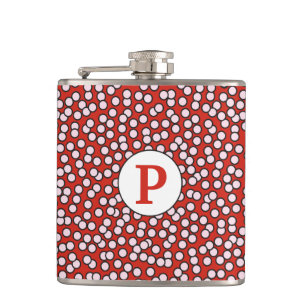 Dotty Monogram Pattern Hip Flask