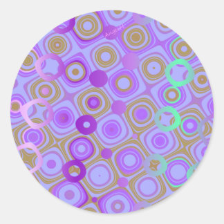 Dotty Purple 1 Classic Round Sticker AH2010