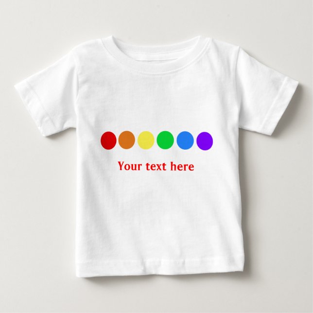 Dotty rainbow - customise baby T-Shirt (Front)