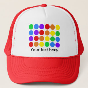 Dotty rainbow trucker hat