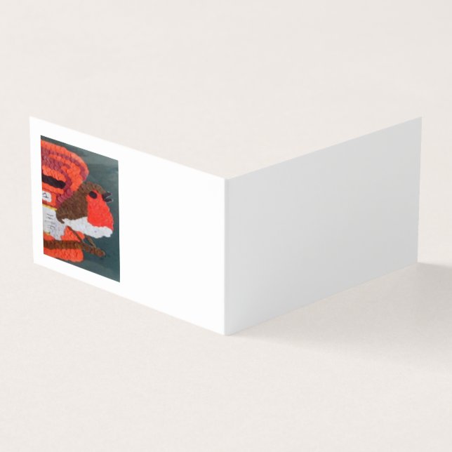 Dotty Robin Horizontal Book Folded Business Card (Outside)