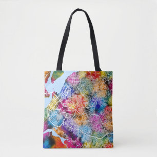 Douala Cameroon City Map Tote Bag