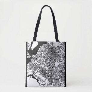 Douala Cameroon City Map Tote Bag