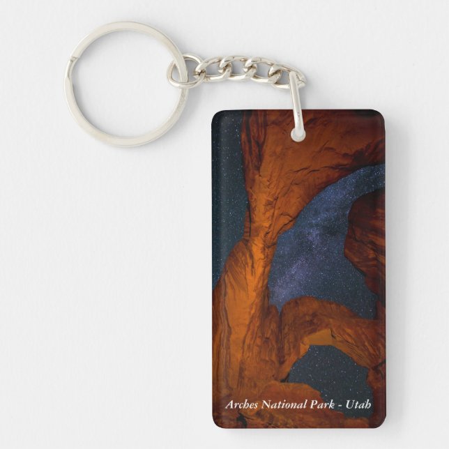 Double Arch And The Milky Way - Utah Key Ring (Front)