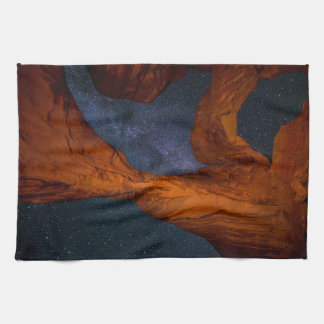 Double Arch And The Milky Way - Utah Tea Towel