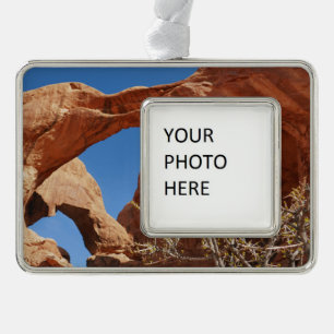 Double Arch at Arches National Park Silver Plated Framed Ornament