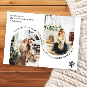 Double Arch Christmas Personalized 2 Photo  Holiday Card