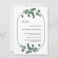 Double Arch Eucalyptus Greenery Simple Monogram