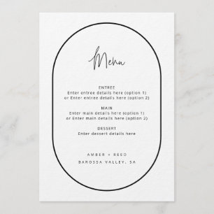 Double Arch Minimal Script Black White Menu