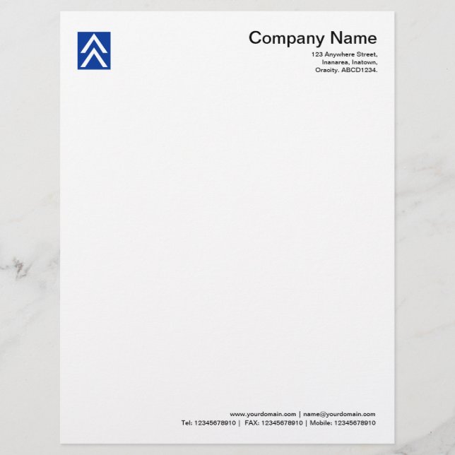 Double Arrow - Navy Blue Personalised Letterhead (Front)