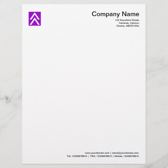 Double Arrow - Purple Personalised Letterhead (Front)