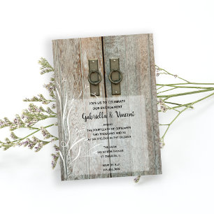 Double Barn Doors Country Engagement Party Invite