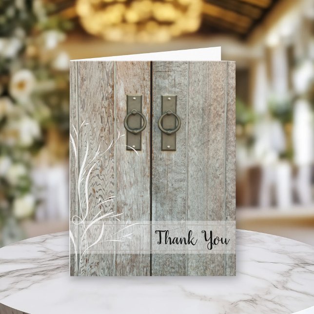 Double Barn Doors Country Farm Thank You Card (Creator Uploaded)
