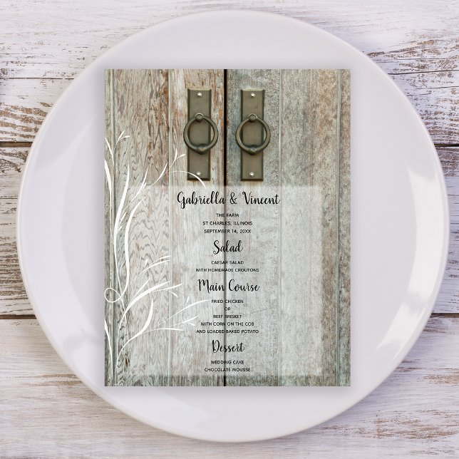 Double Barn Doors Country Farm Wedding Menu (Creator Uploaded)