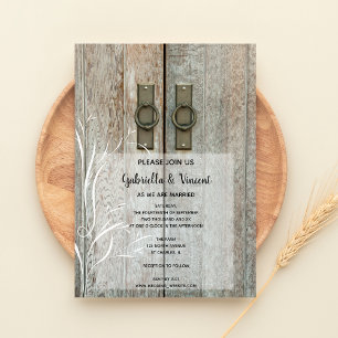 Double Barn Doors Country Wedding Invitation