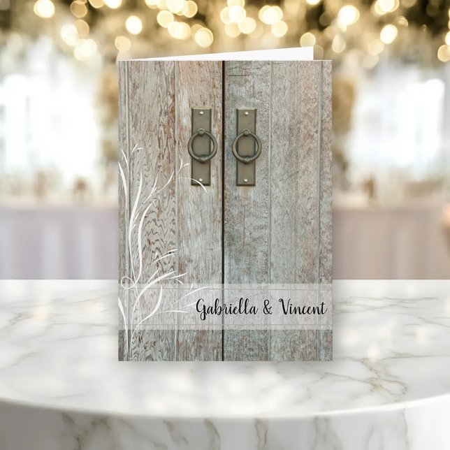 Double Barn Doors Country Wedding Invitation (Creator Uploaded)