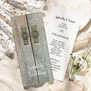 Double Barn Doors Country Wedding Program Programme