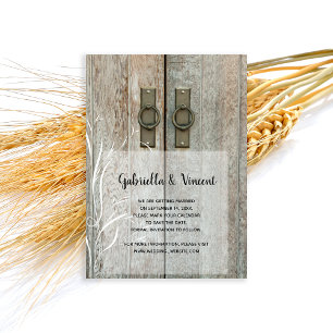 Double Barn Doors Country Wedding Save the Date Invitation