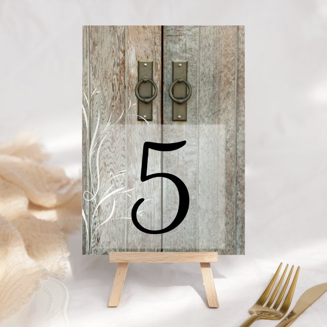 Double Barn Doors Country Wedding Table Numbers (These rustic table numbers are perfect for your farm style or barn party celebration event.)