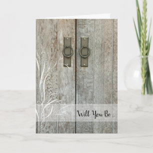 Double Barn Doors Will You Be My Bridesmaid Card