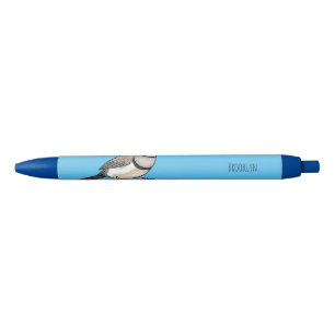Double-barred finch bird cartoon illustration  black ink pen