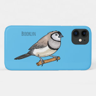 Double-barred finch bird cartoon illustration Case-Mate iPhone case