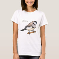 Double-barred finch bird cartoon illustration