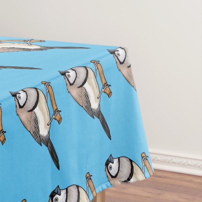 Double-barred finch bird cartoon illustration  tablecloth (In Situ)