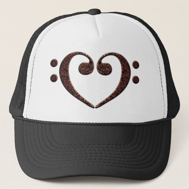 Double Bass Clef Heart for Music Lovers Trucker Hat (Front)