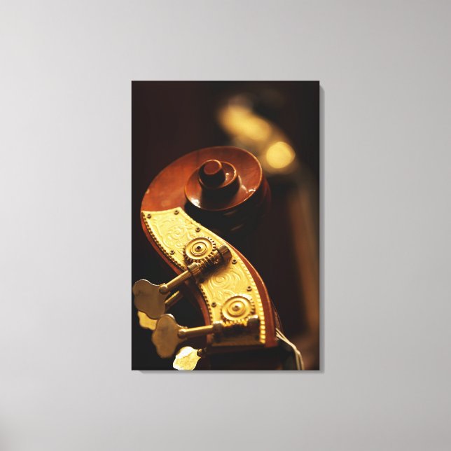 Double bass headstock 2 canvas print (Front)